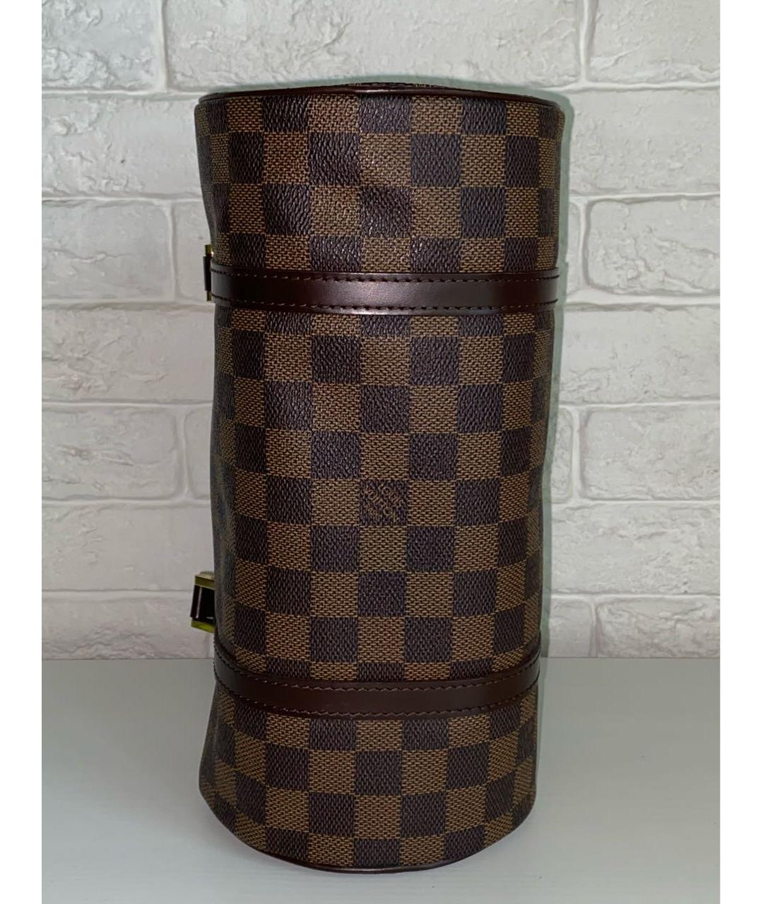 LOUIS VUITTON Коричневая кожаная сумка с короткими ручками, фото 7