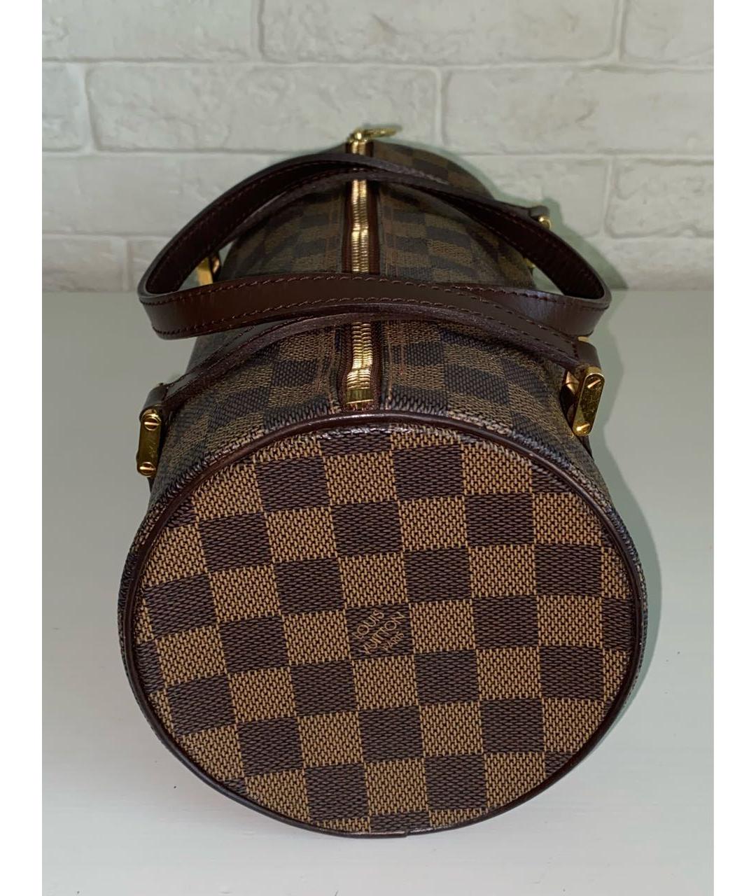 LOUIS VUITTON Коричневая кожаная сумка с короткими ручками, фото 3