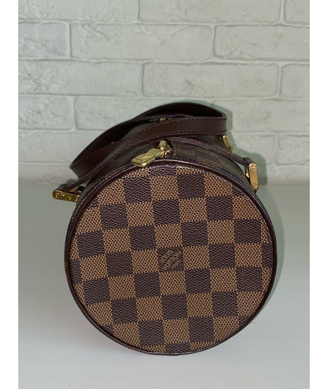 LOUIS VUITTON Коричневая кожаная сумка с короткими ручками, фото 2