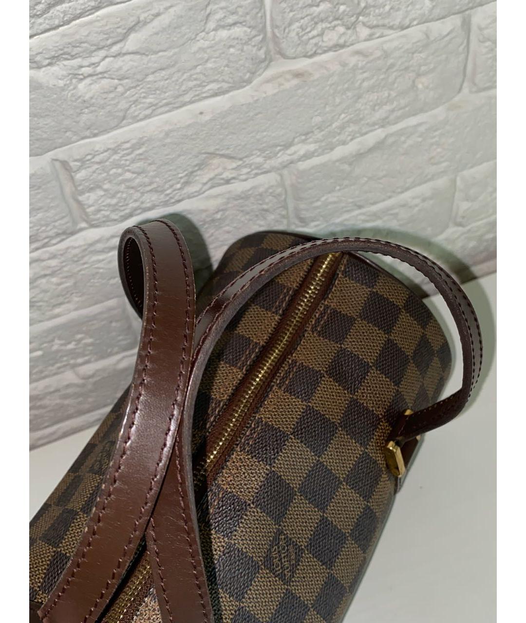 LOUIS VUITTON Коричневая кожаная сумка с короткими ручками, фото 4