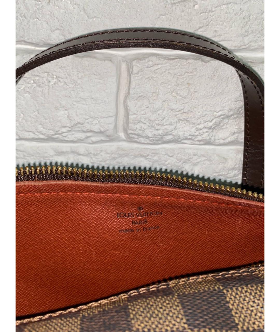 LOUIS VUITTON Коричневая кожаная сумка с короткими ручками, фото 7