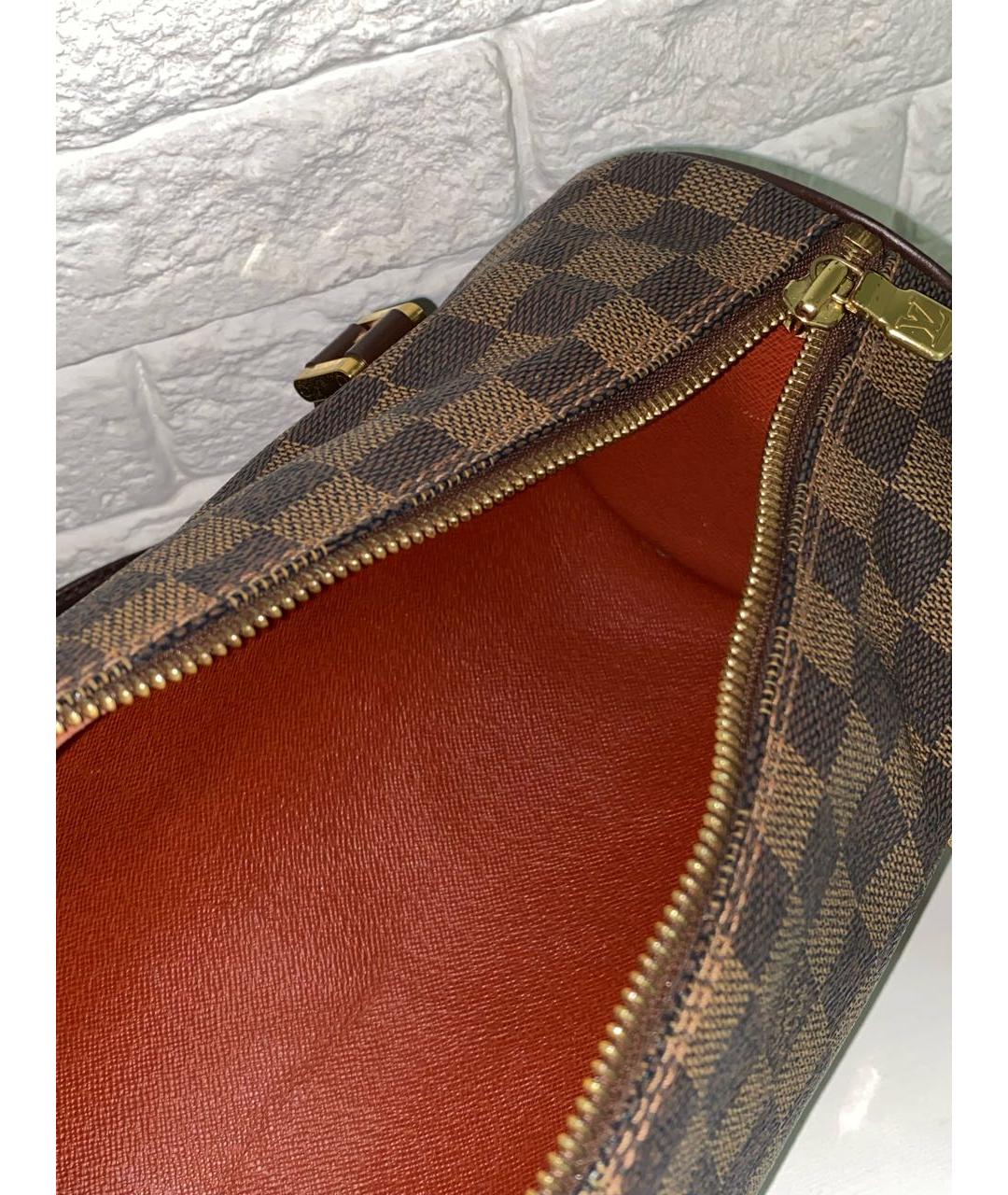 LOUIS VUITTON Коричневая кожаная сумка с короткими ручками, фото 8