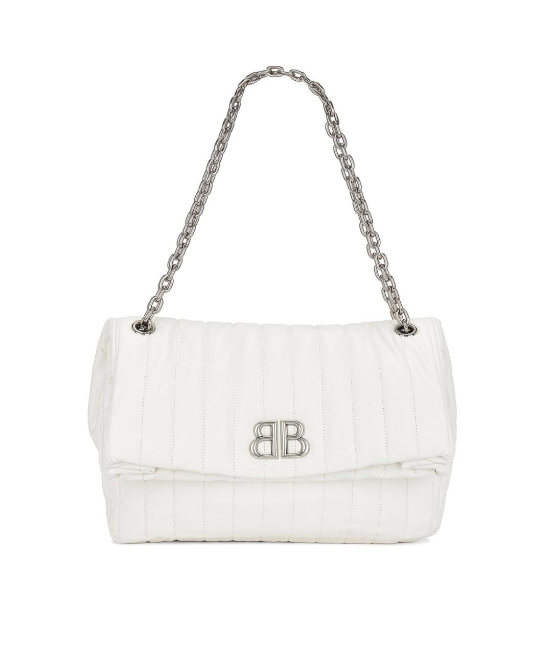 BALENCIAGA Белая кожаная сумка с короткими ручками, фото 7
