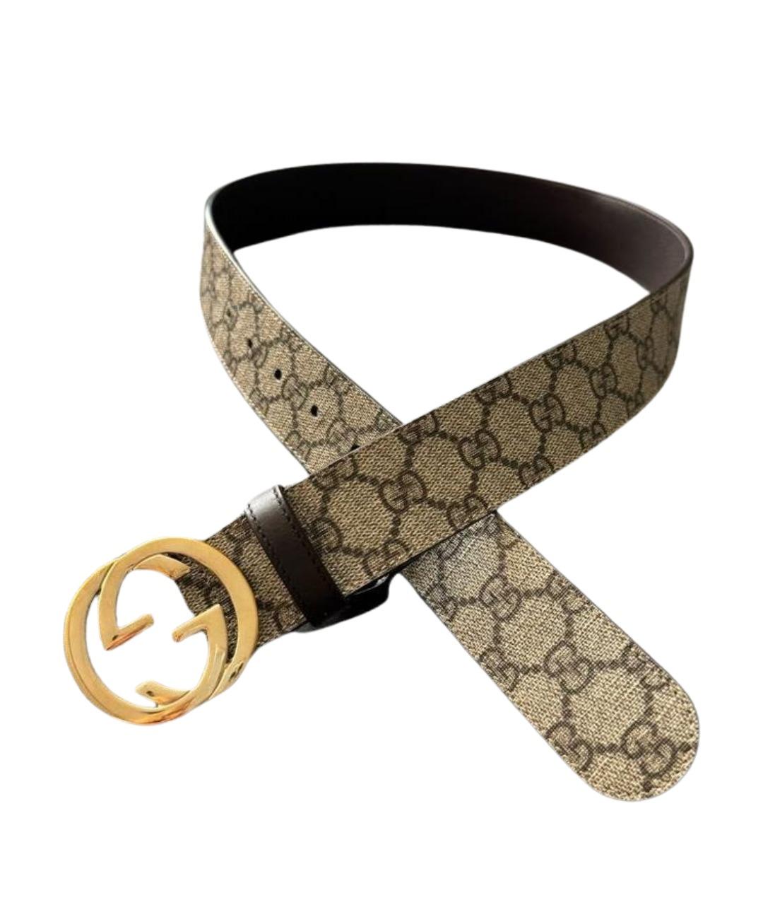 GUCCI Бежевый кожаный ремень, фото 3