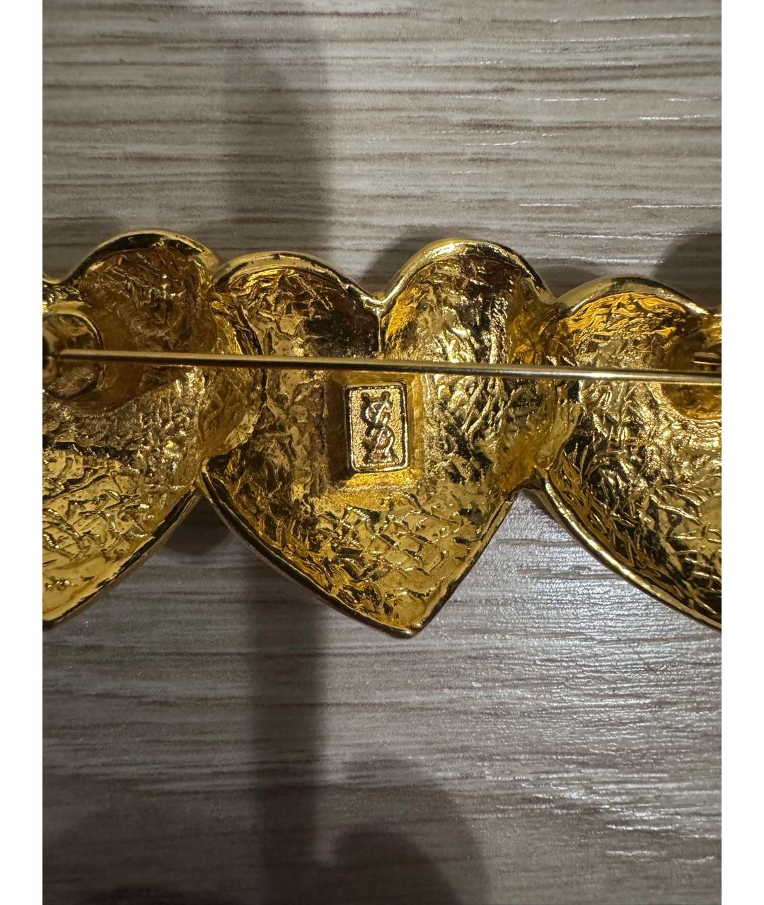 SAINT LAURENT Золотая позолоченная булавка / брошь, фото 4