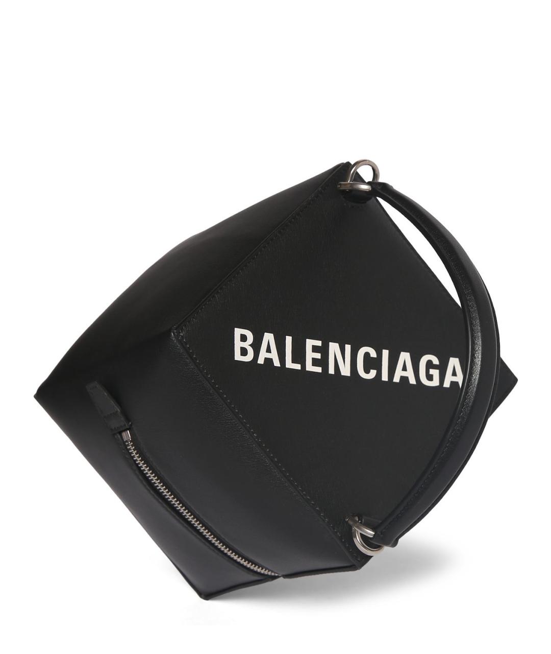 BALENCIAGA Черная кожаная сумка с короткими ручками, фото 7
