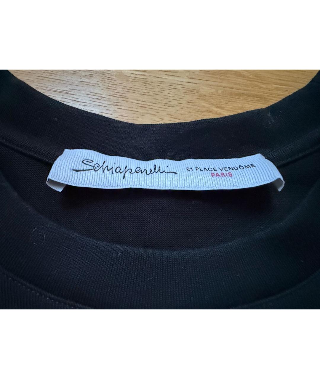 SCHIAPARELLI Черная хлопковая футболка, фото 4