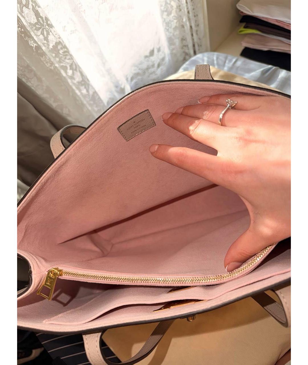 LOUIS VUITTON Розовая кожаная сумка с короткими ручками, фото 4