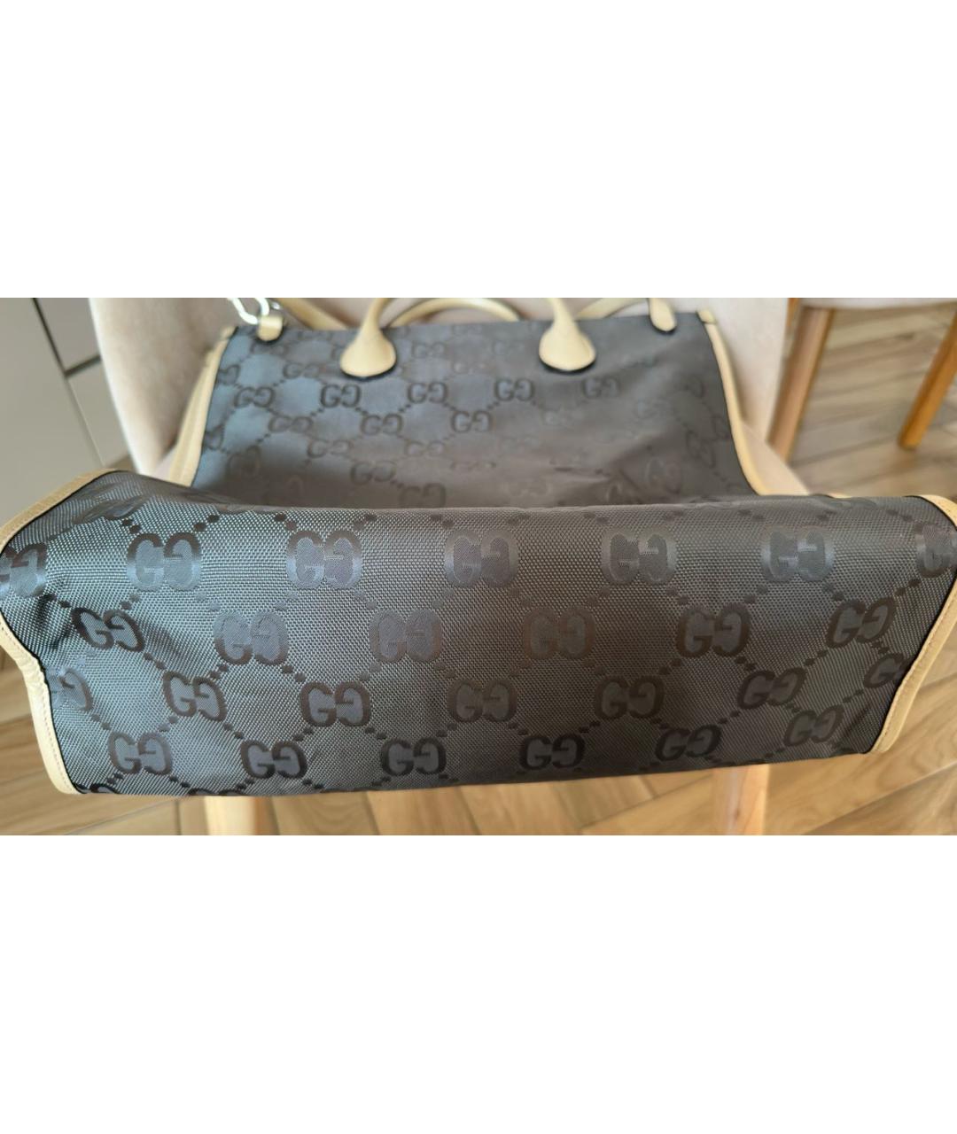 GUCCI Антрацитовая синтетическая сумка тоут, фото 8