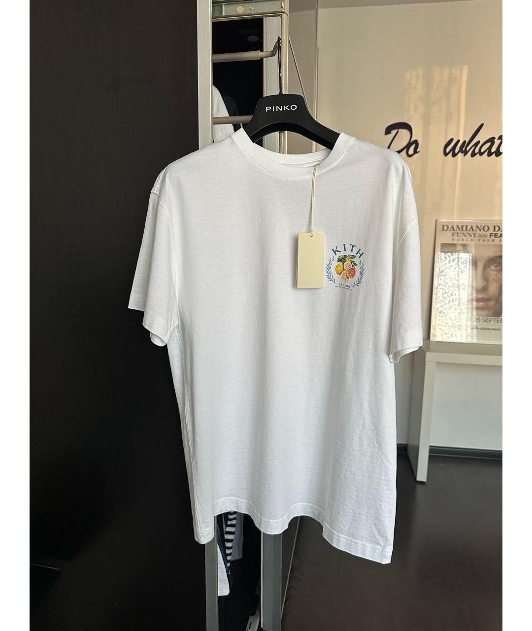 KITH Белая хлопковая футболка, фото 3