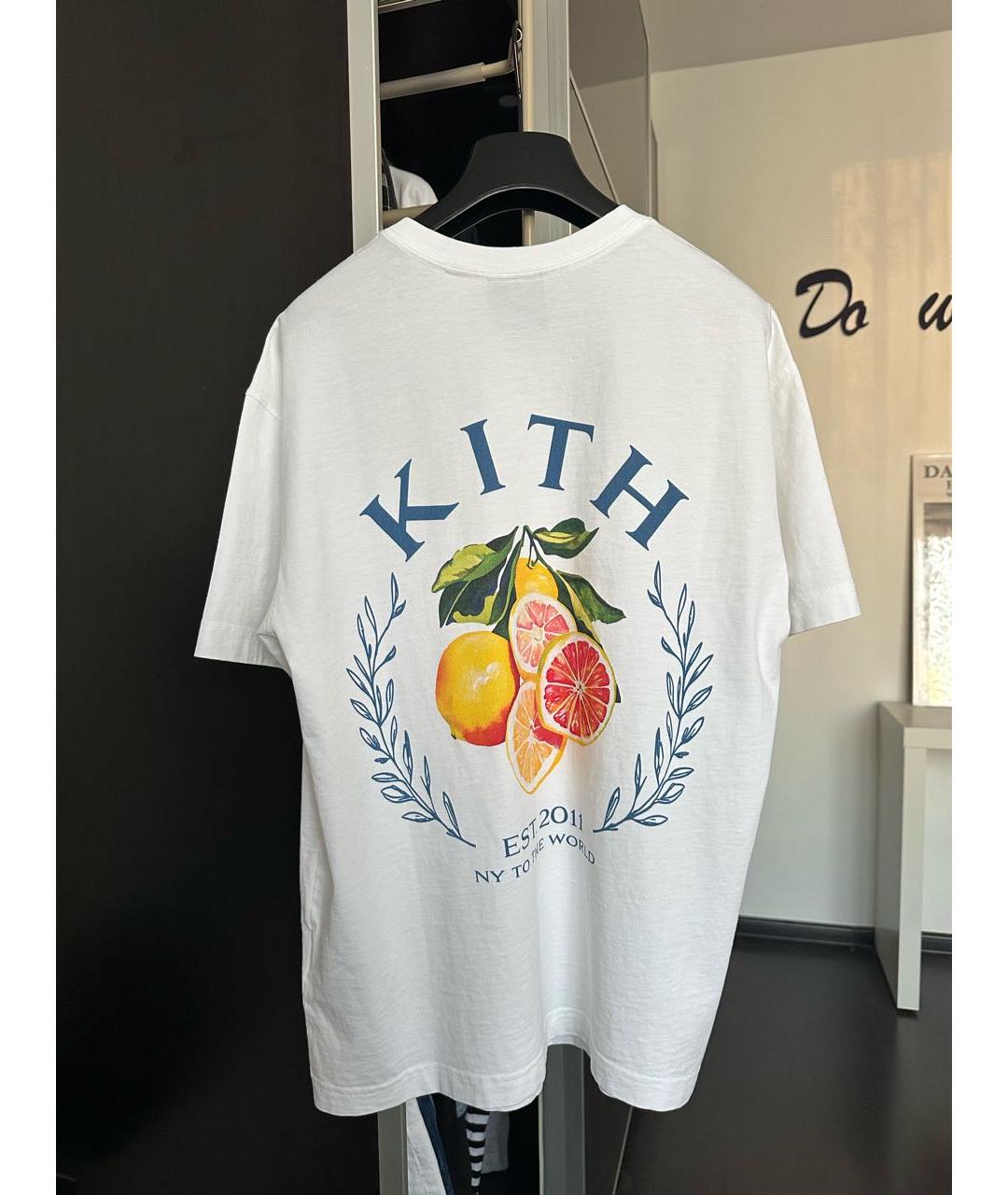 KITH Белая хлопковая футболка, фото 4