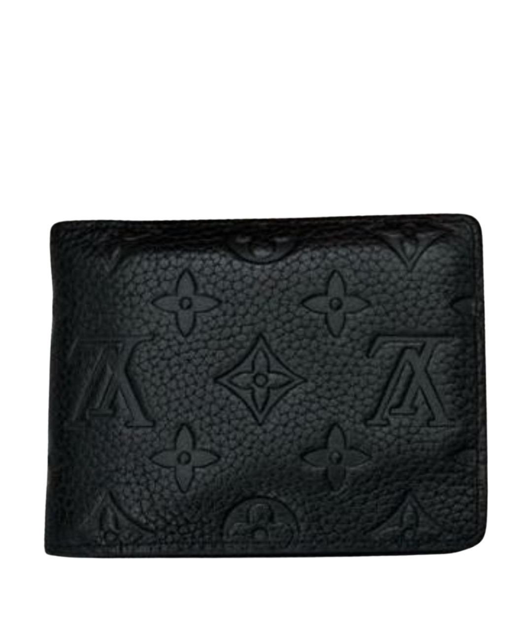 LOUIS VUITTON Черный кожаный кошелек, фото 1