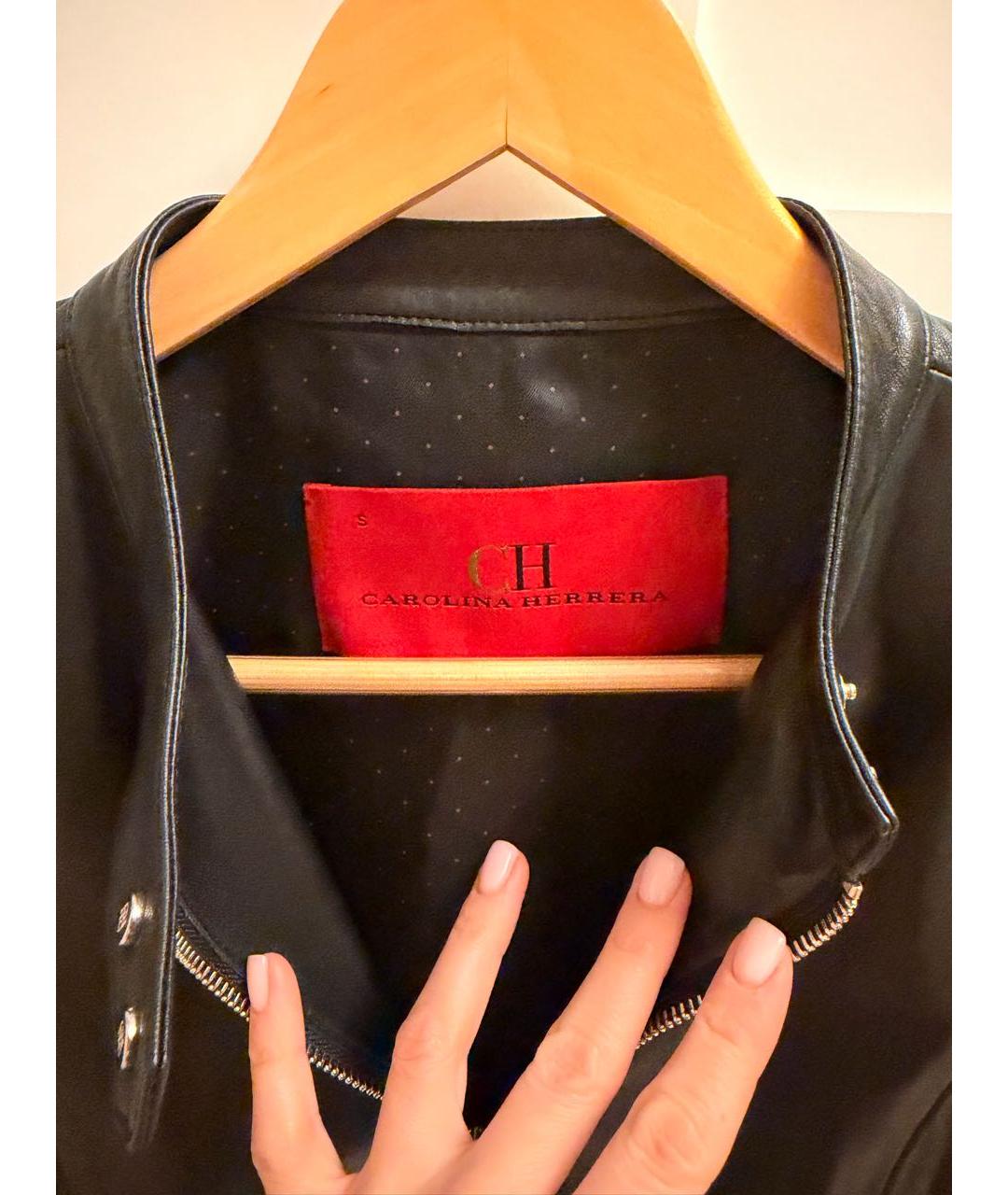CAROLINA HERRERA Черная кожаная куртка, фото 3