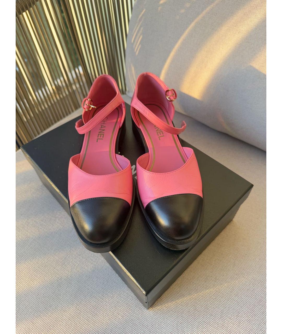 CHANEL Розовые кожаные туфли, фото 2
