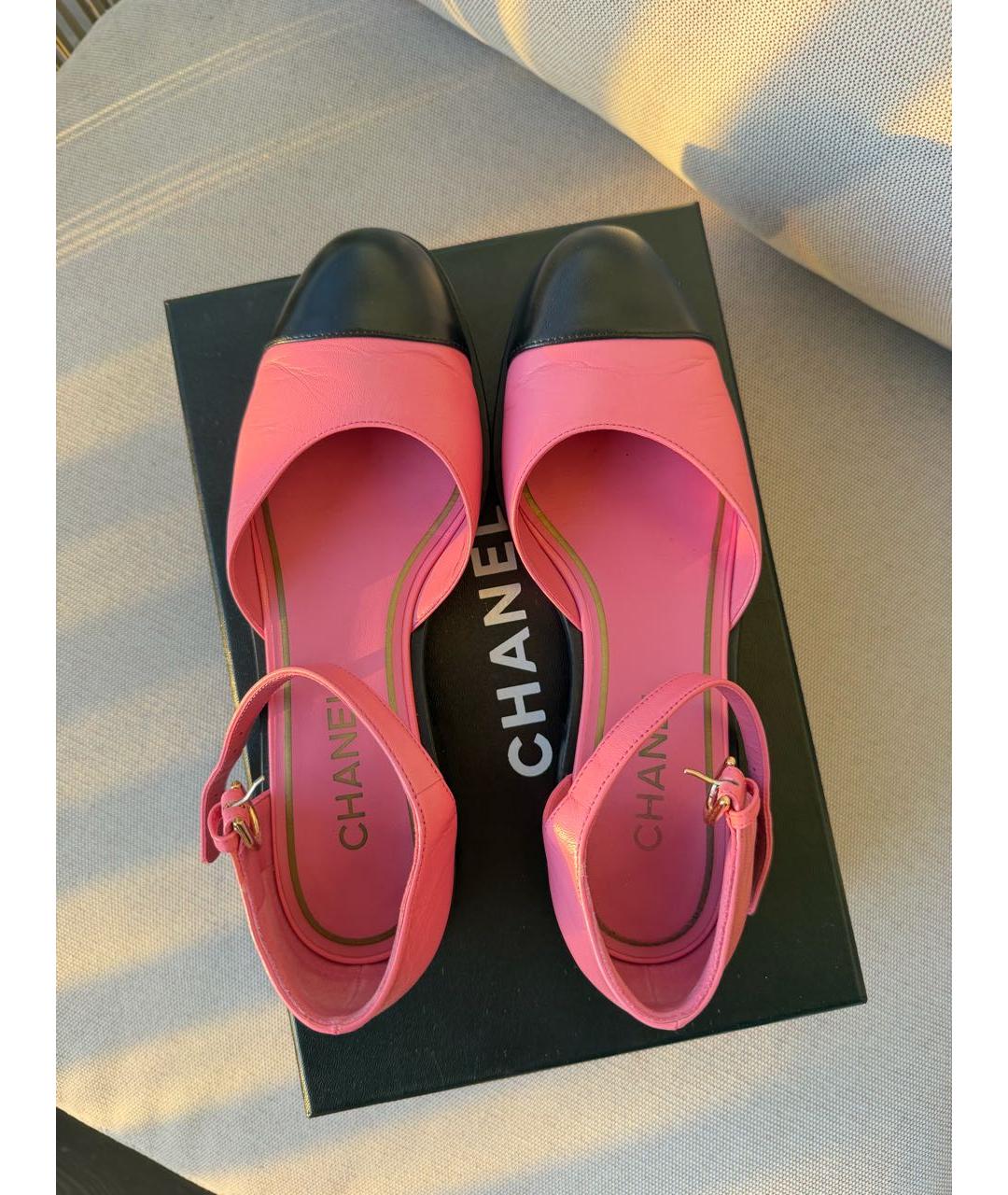 CHANEL Розовые кожаные туфли, фото 3