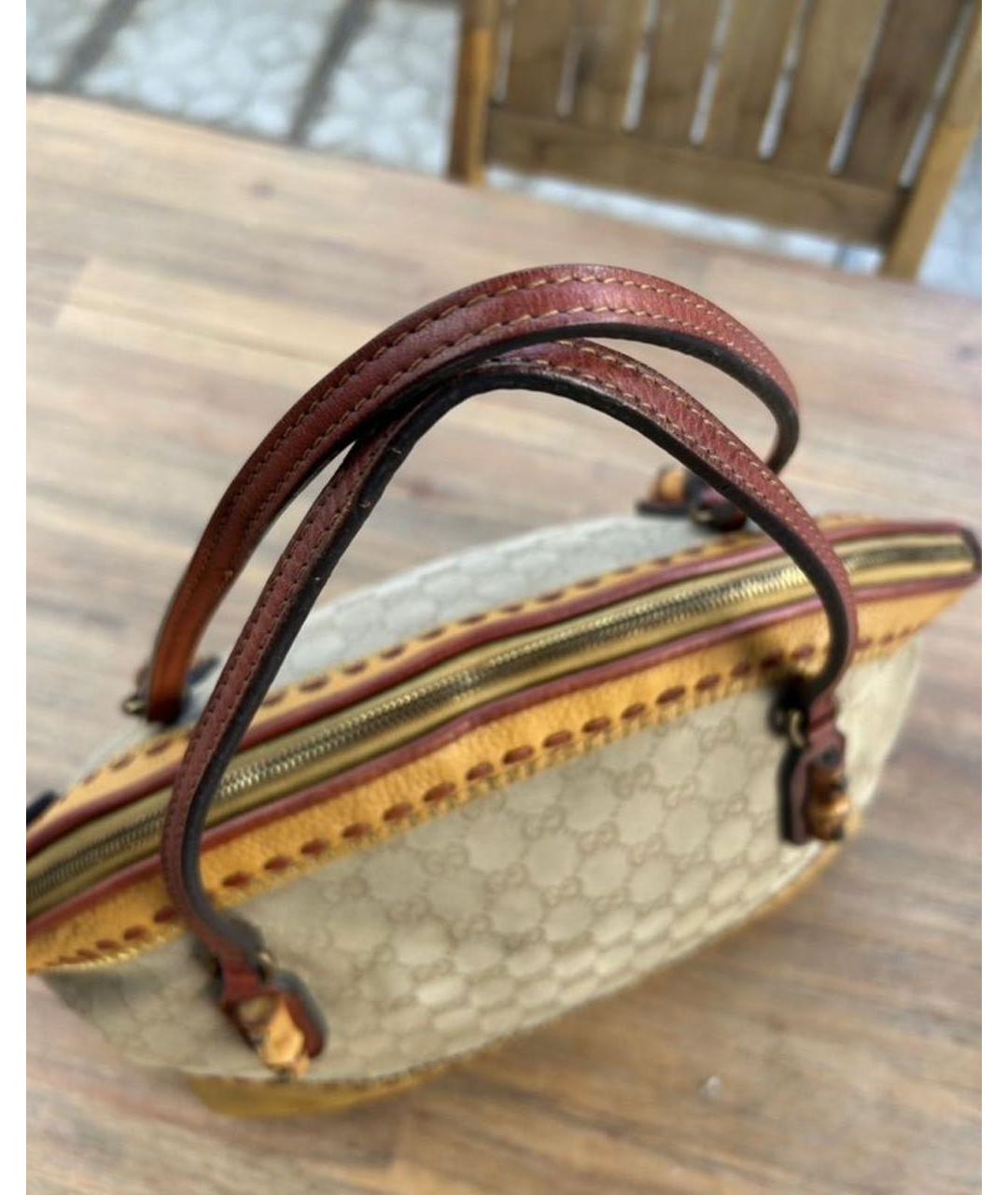 GUCCI Бежевая сумка с короткими ручками, фото 6