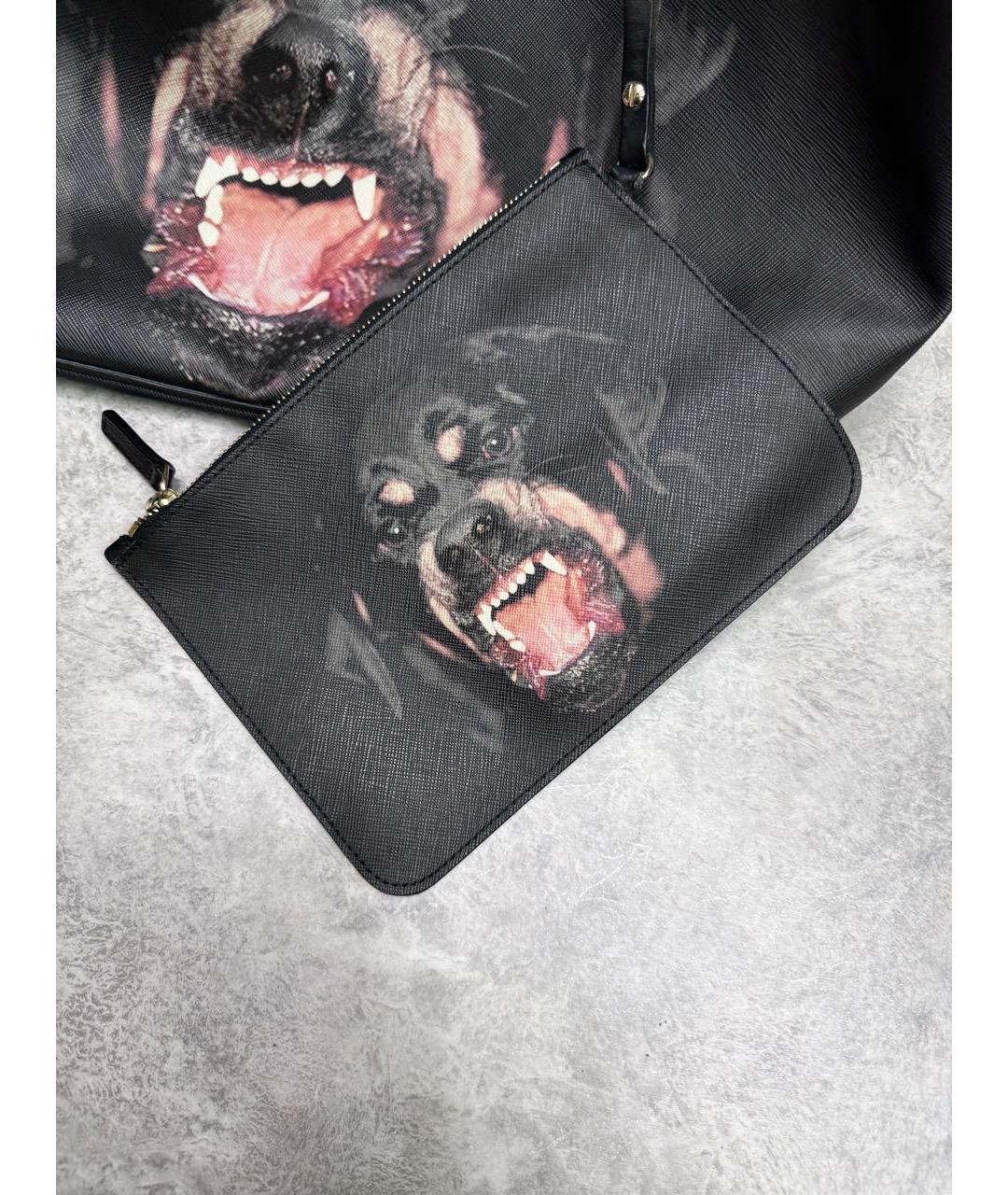GIVENCHY Антрацитовая кожаная сумка тоут, фото 2