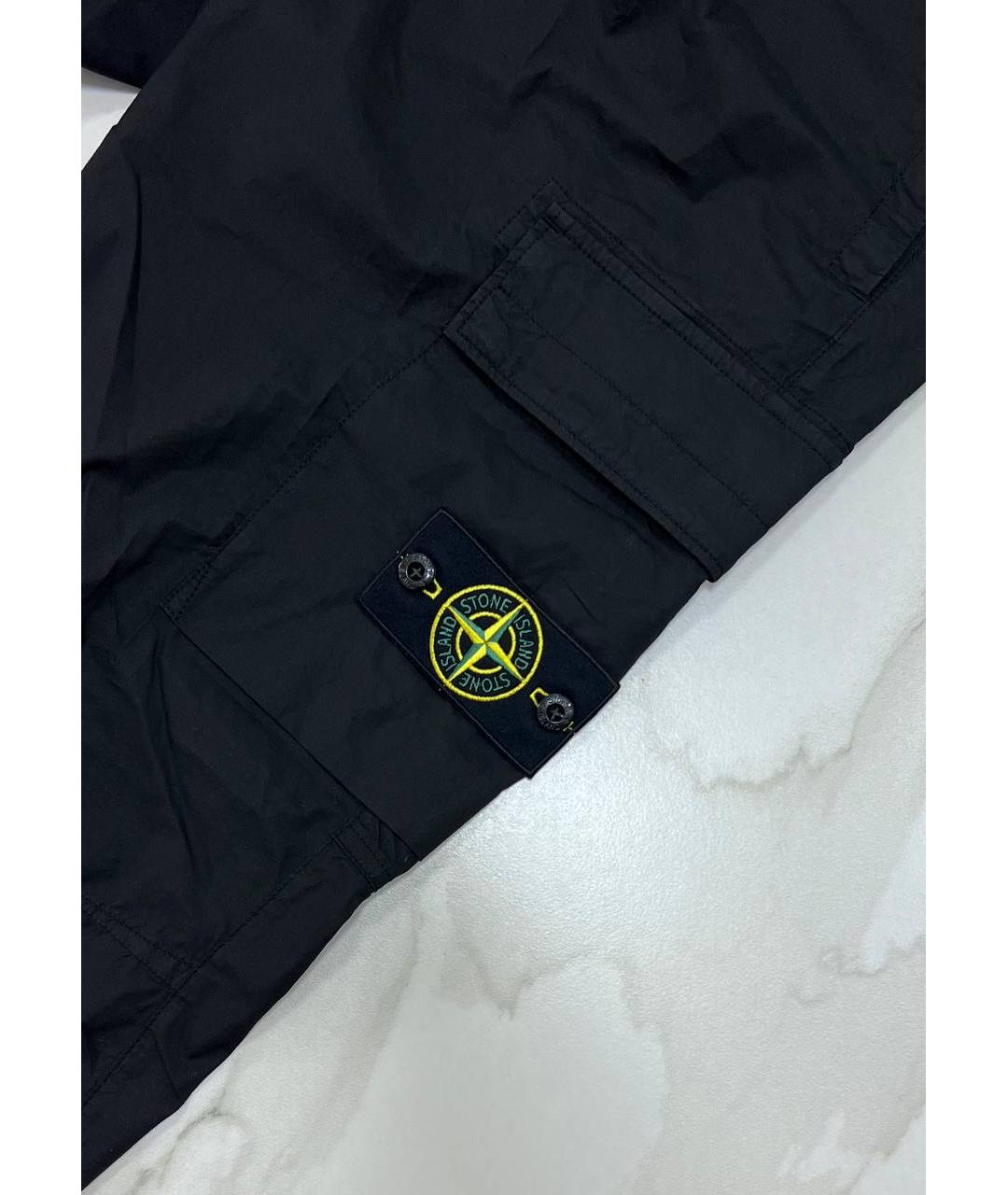 STONE ISLAND Черные хлопковые повседневные брюки, фото 2
