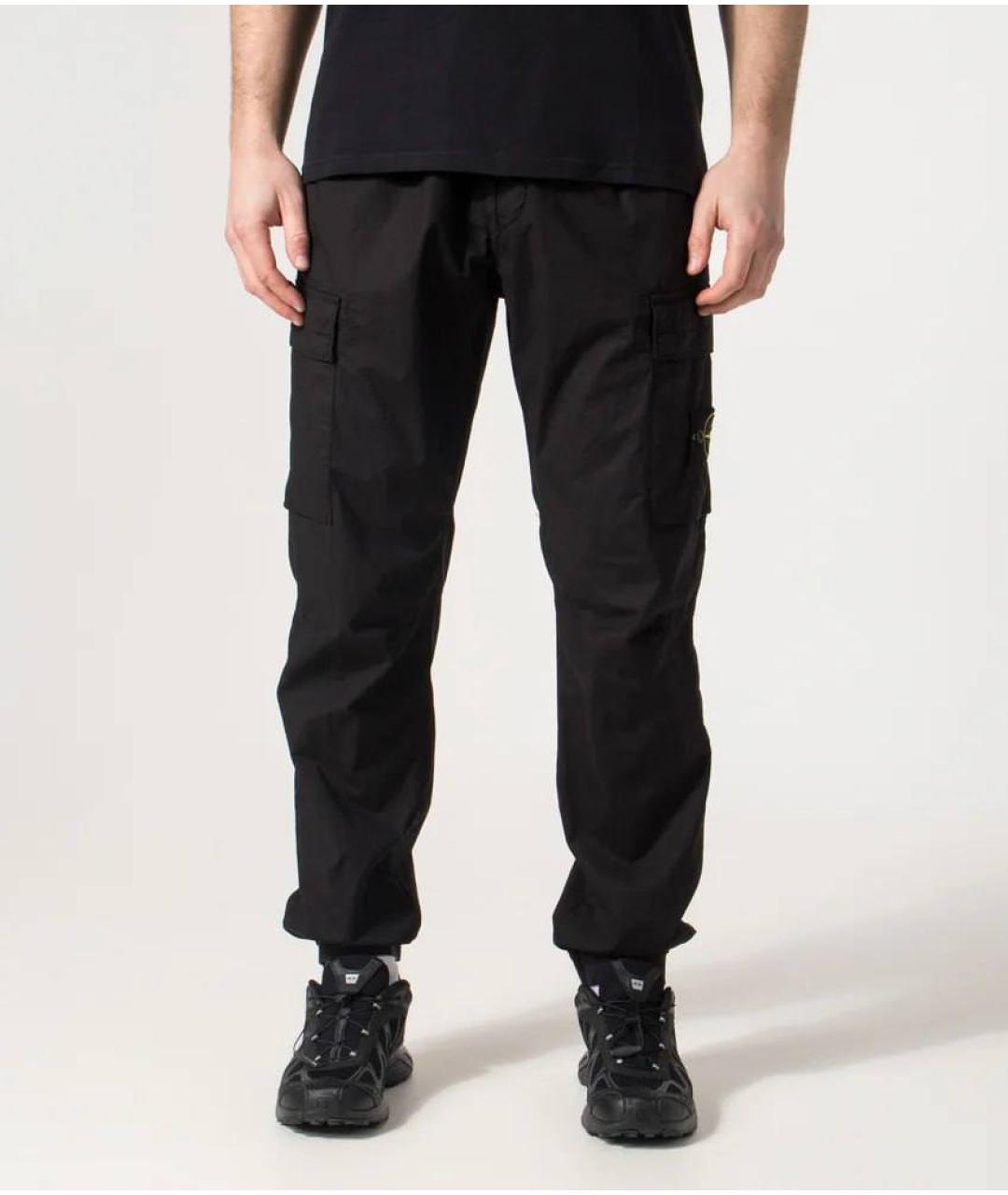 STONE ISLAND Черные хлопковые повседневные брюки, фото 5