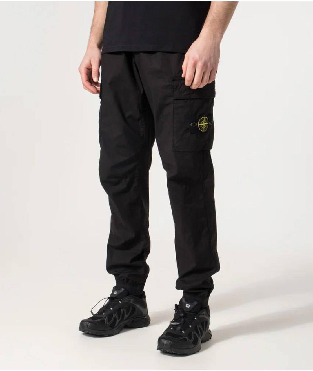 STONE ISLAND Черные хлопковые повседневные брюки, фото 6