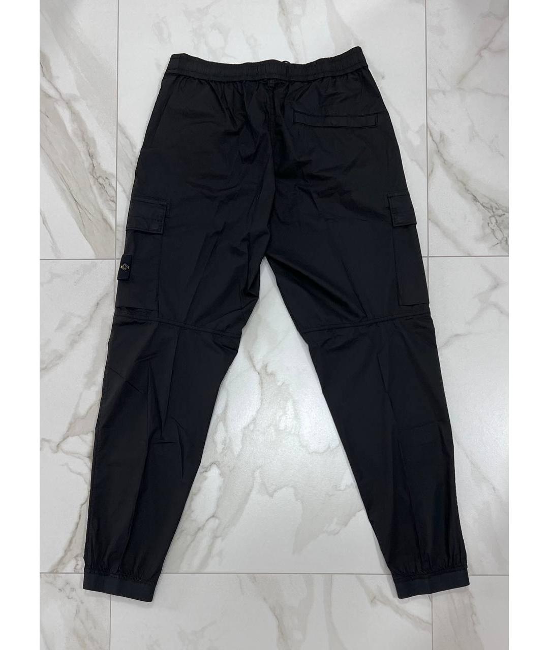 STONE ISLAND Черные хлопковые повседневные брюки, фото 3