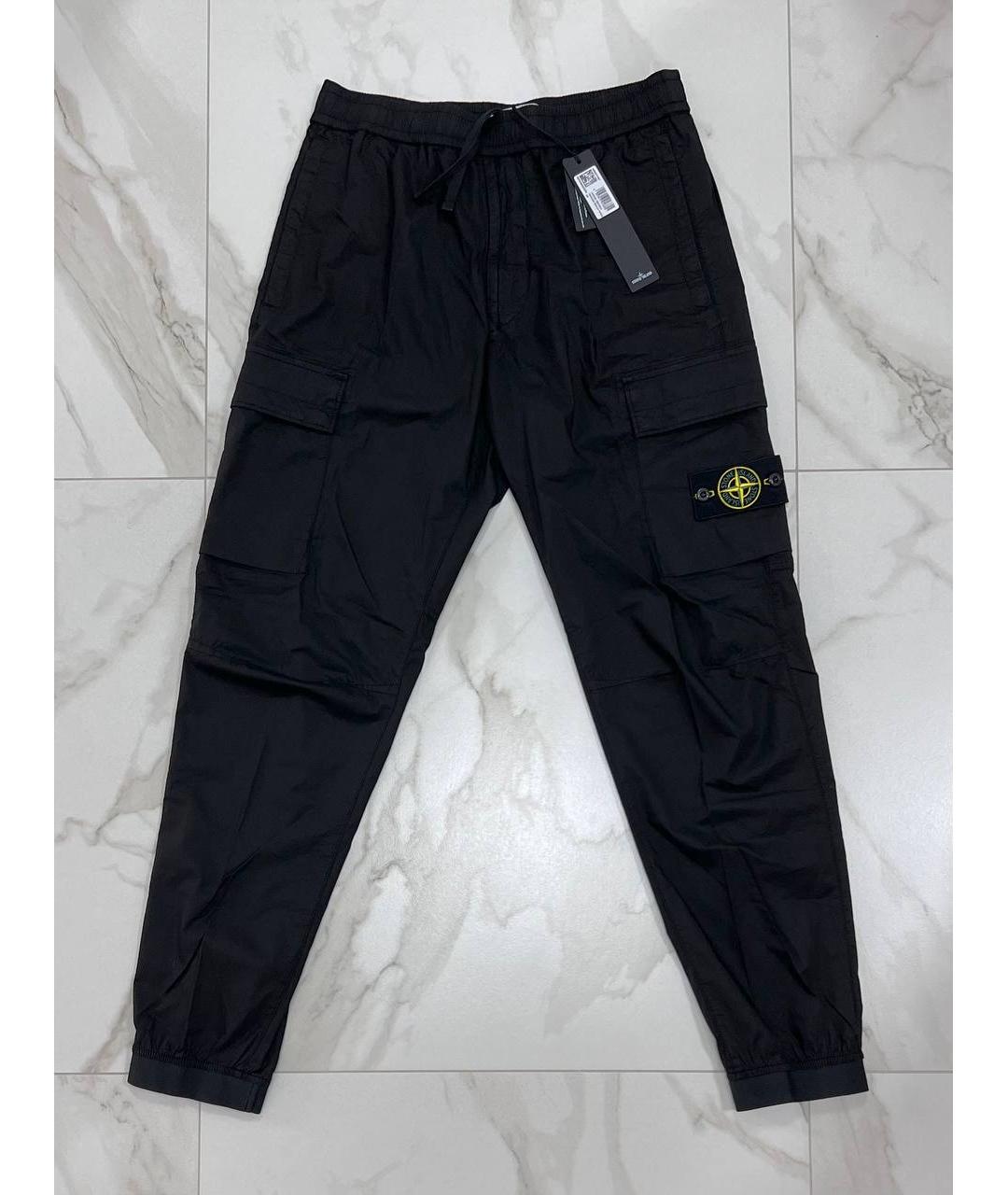 STONE ISLAND Черные хлопковые повседневные брюки, фото 7