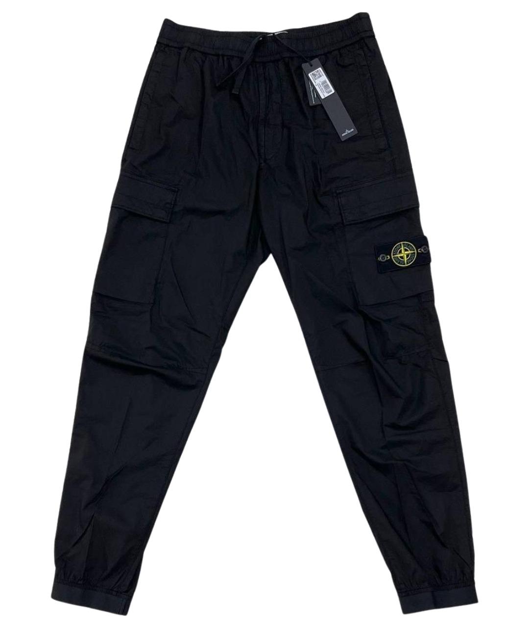 STONE ISLAND Черные хлопковые повседневные брюки, фото 1