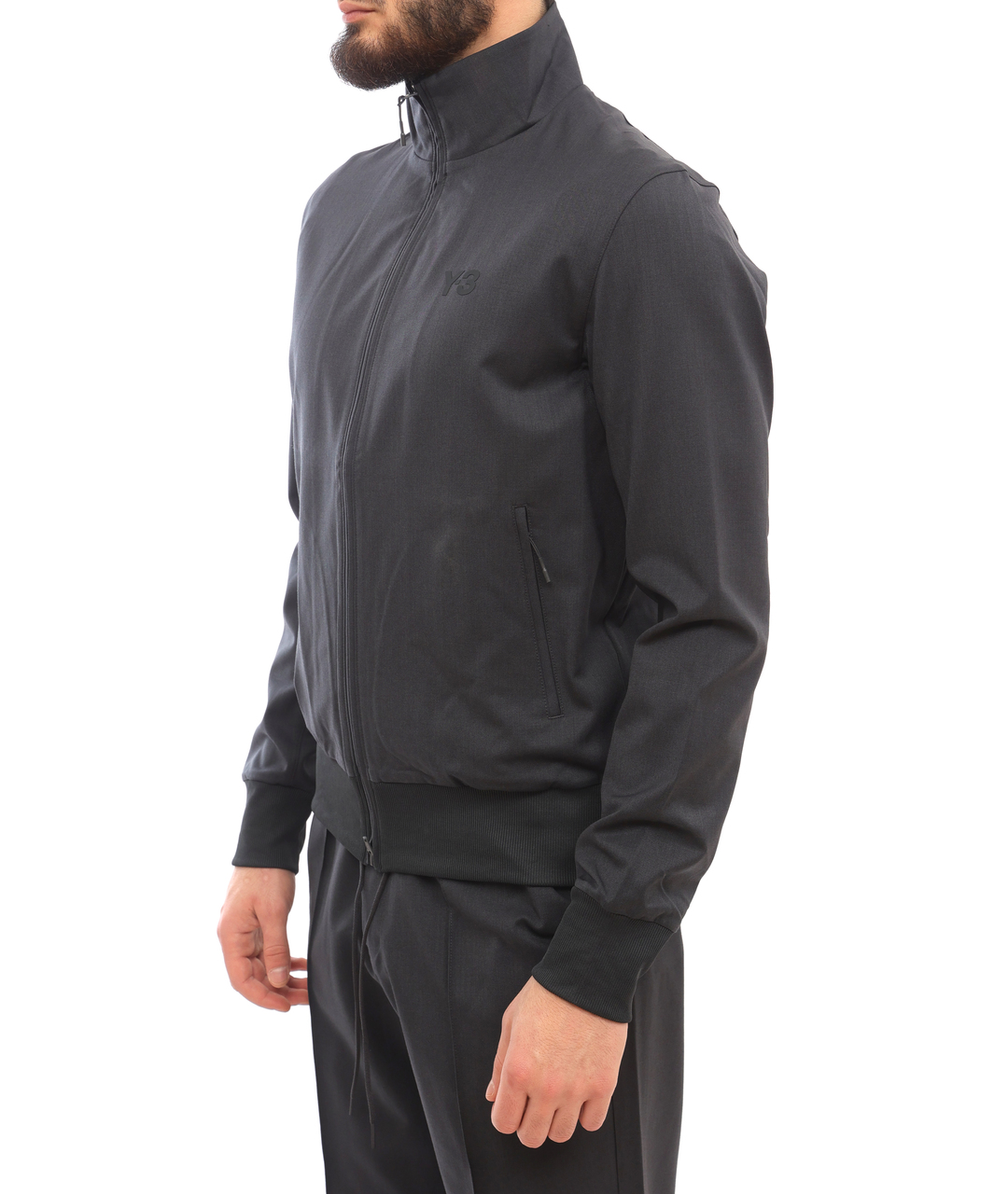 Y-3 Серая шерстяная спортивная куртка, фото 3