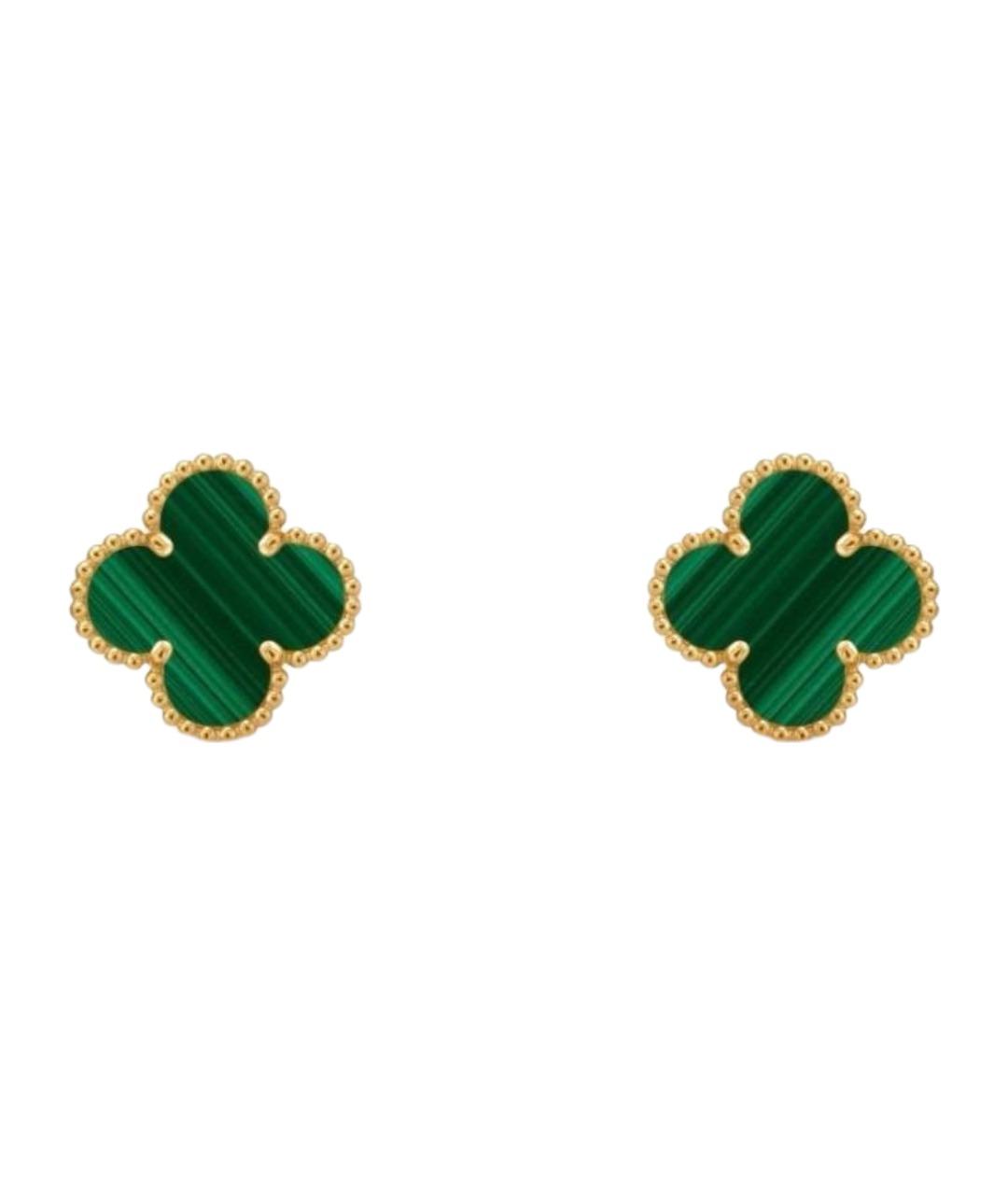 VAN CLEEF & ARPELS Зеленые серьги из желтого золота, фото 1