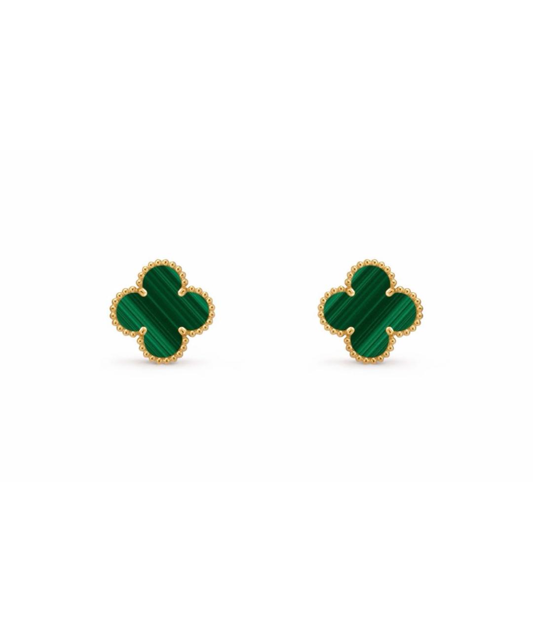 VAN CLEEF & ARPELS Зеленые серьги из желтого золота, фото 7