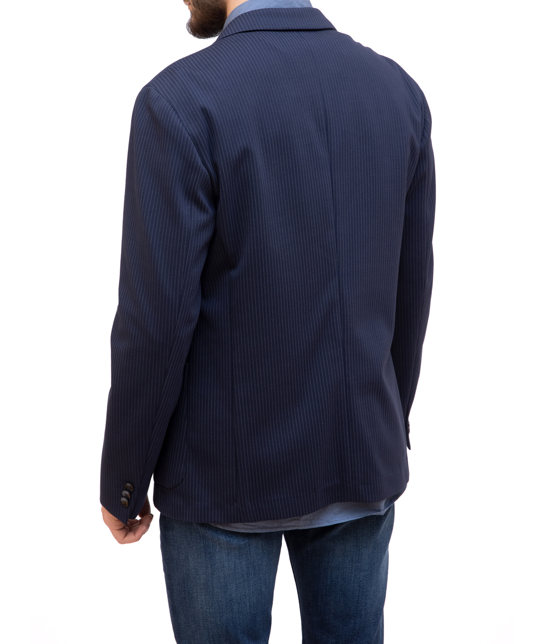 CALVIN KLEIN Темно-синий полиэстеровый пиджак, фото 3