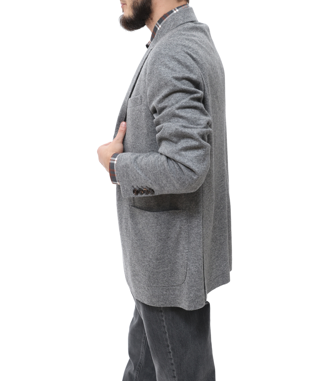 BRUNELLO CUCINELLI Серый кашемировый пиджак, фото 2