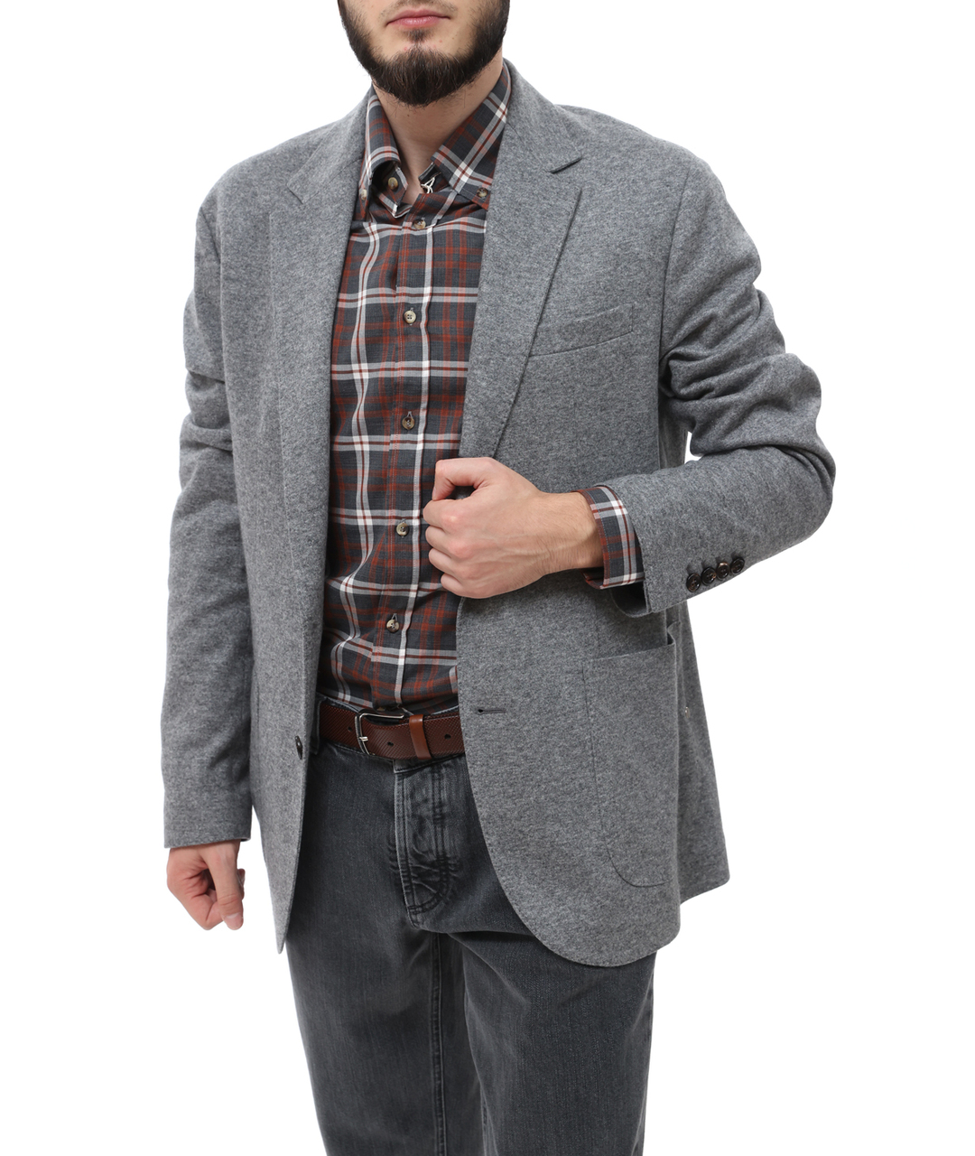 BRUNELLO CUCINELLI Серый кашемировый пиджак, фото 5