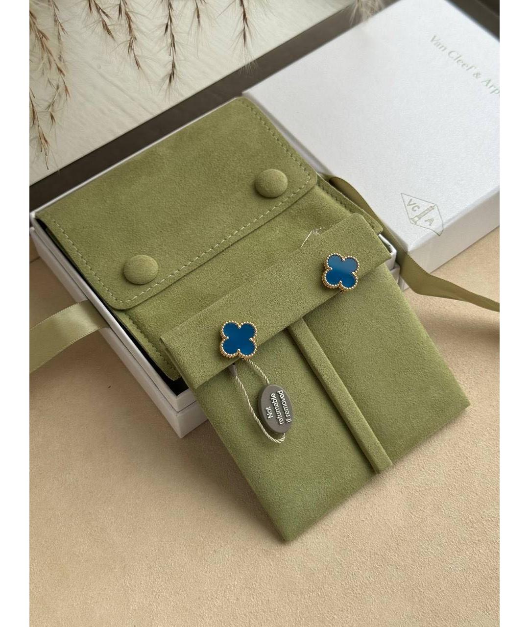 VAN CLEEF & ARPELS Синие серьги из желтого золота, фото 4