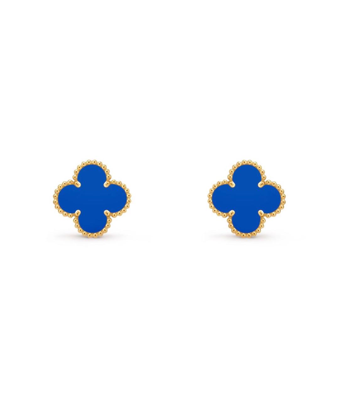 VAN CLEEF & ARPELS Синие серьги из желтого золота, фото 1