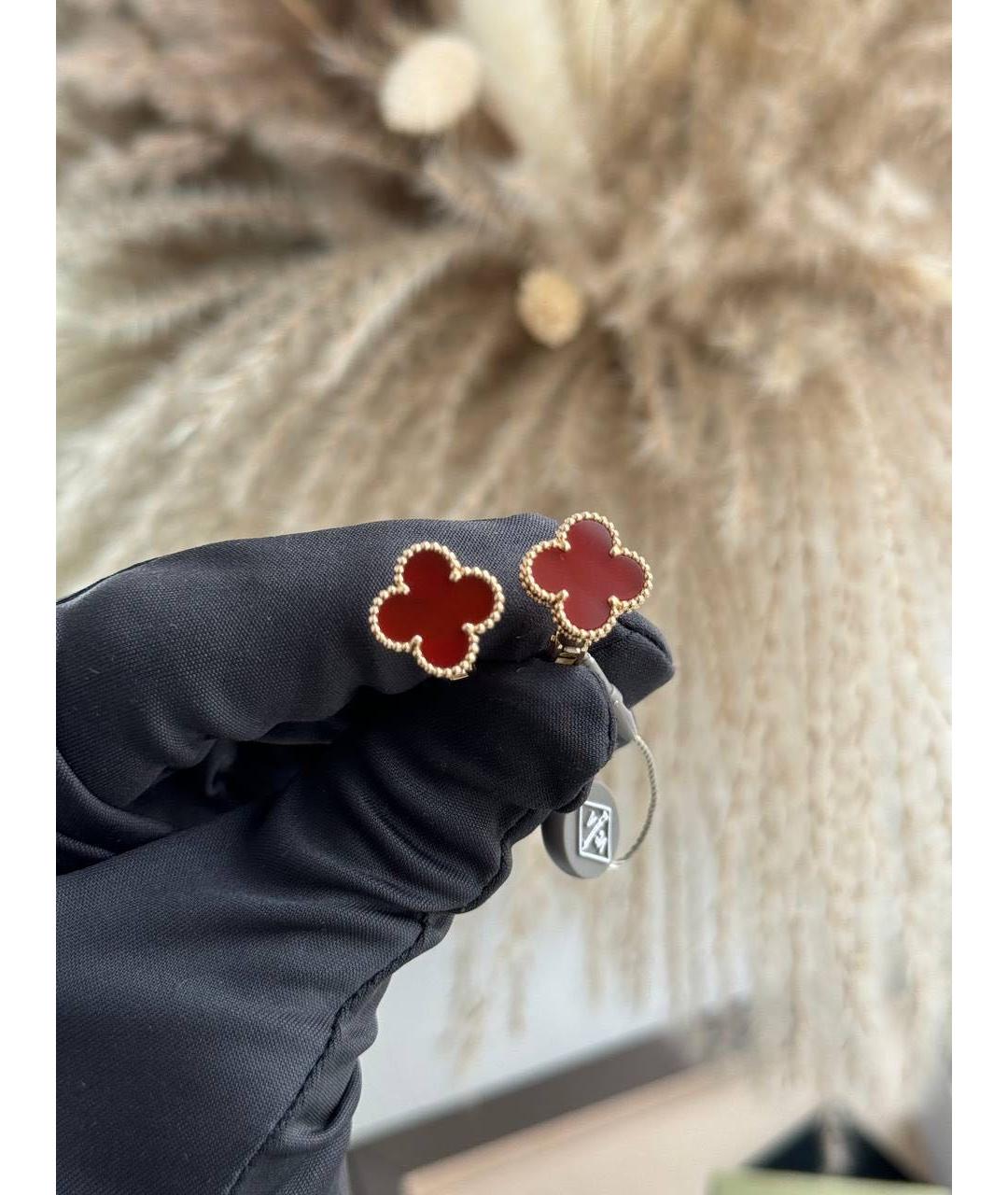 VAN CLEEF & ARPELS Красные серьги из желтого золота, фото 4