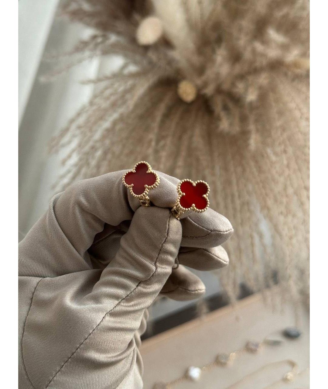 VAN CLEEF & ARPELS Красные серьги из желтого золота, фото 3
