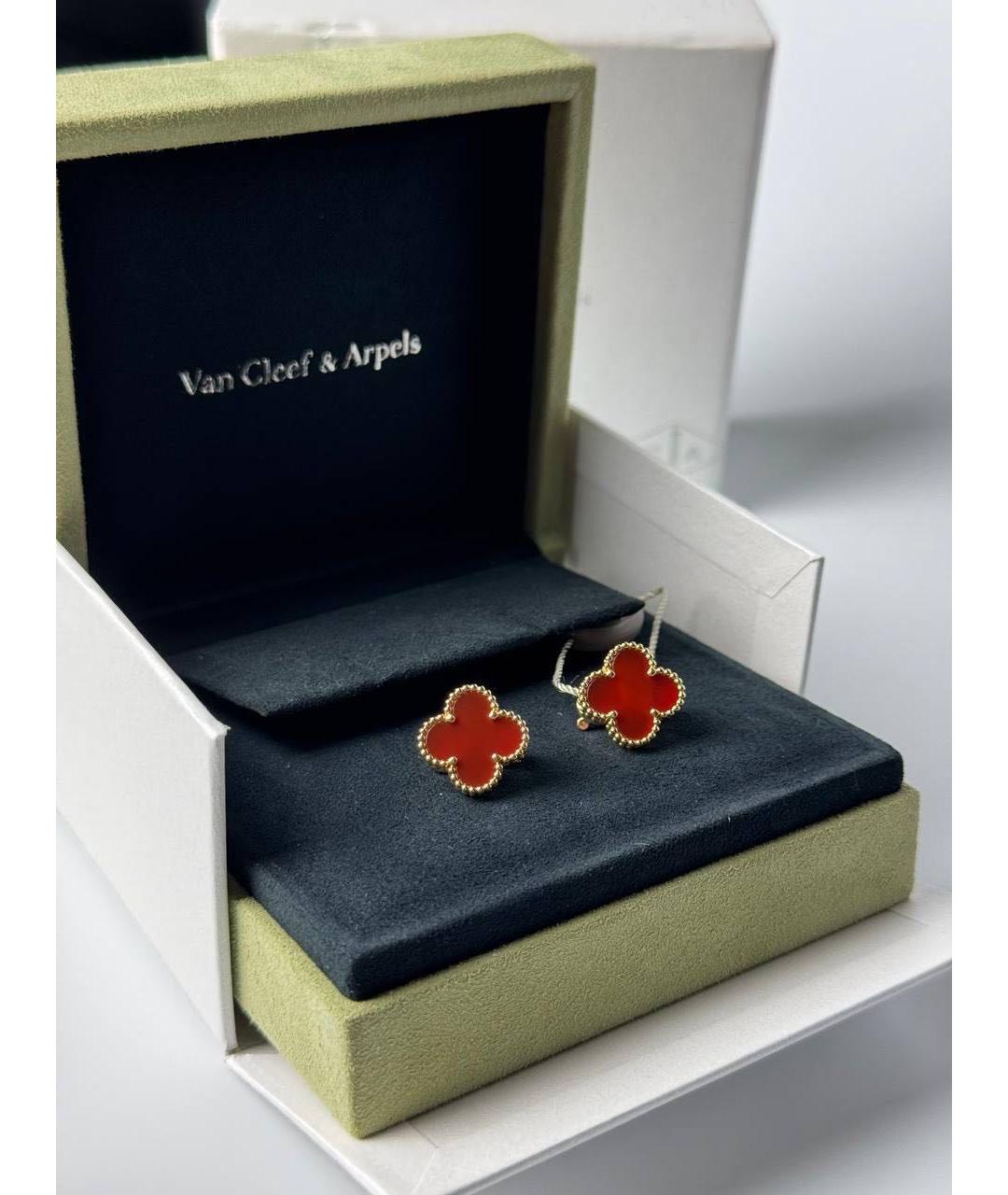 VAN CLEEF & ARPELS Красные серьги из желтого золота, фото 2