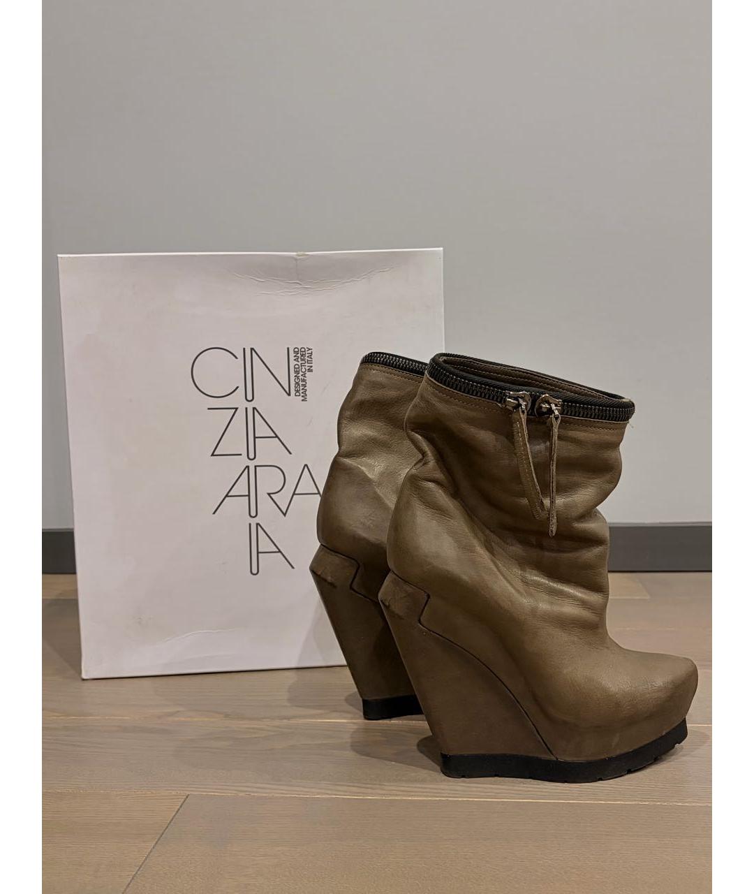 RICK OWENS Коричневые кожаные ботильоны, фото 5