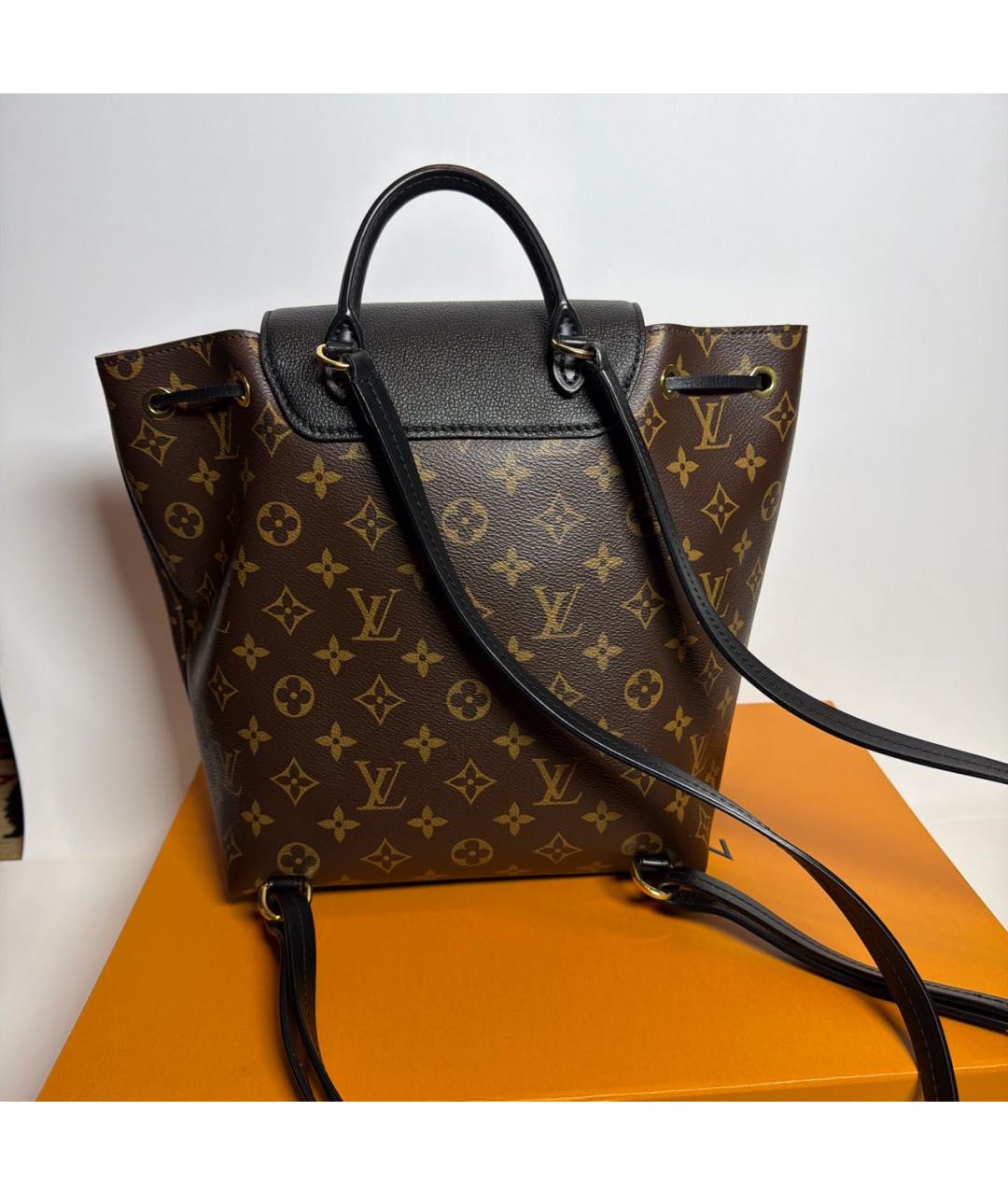 LOUIS VUITTON Коричневый кожаный рюкзак, фото 4