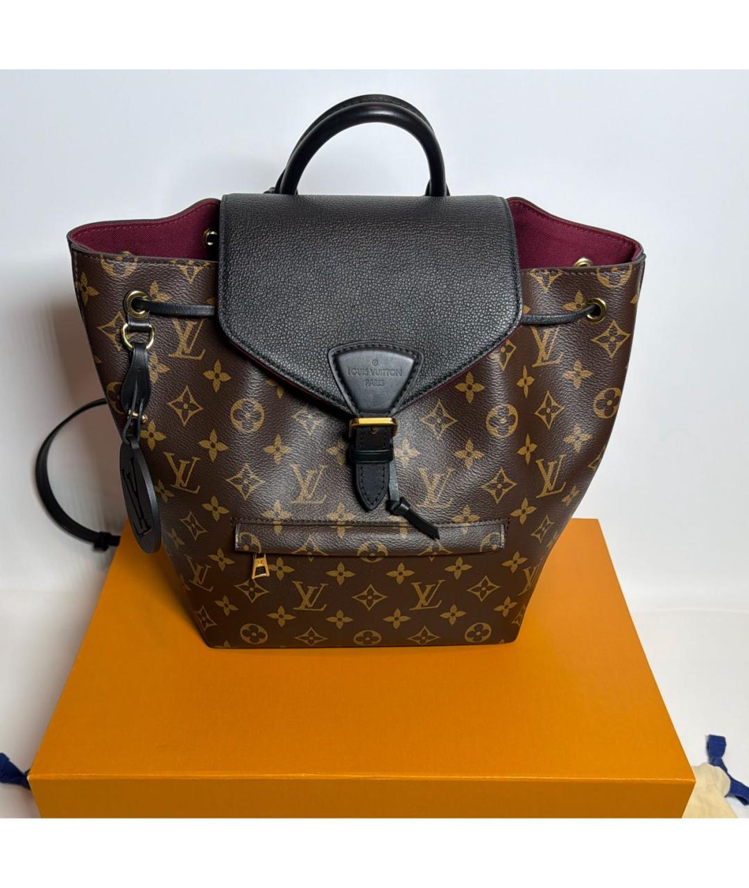LOUIS VUITTON Коричневый кожаный рюкзак, фото 3