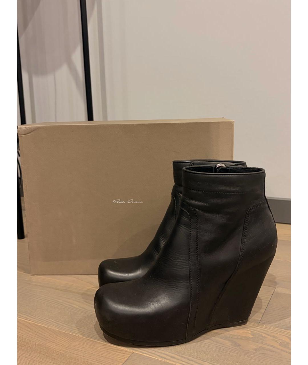 RICK OWENS Черные кожаные ботинки, фото 5