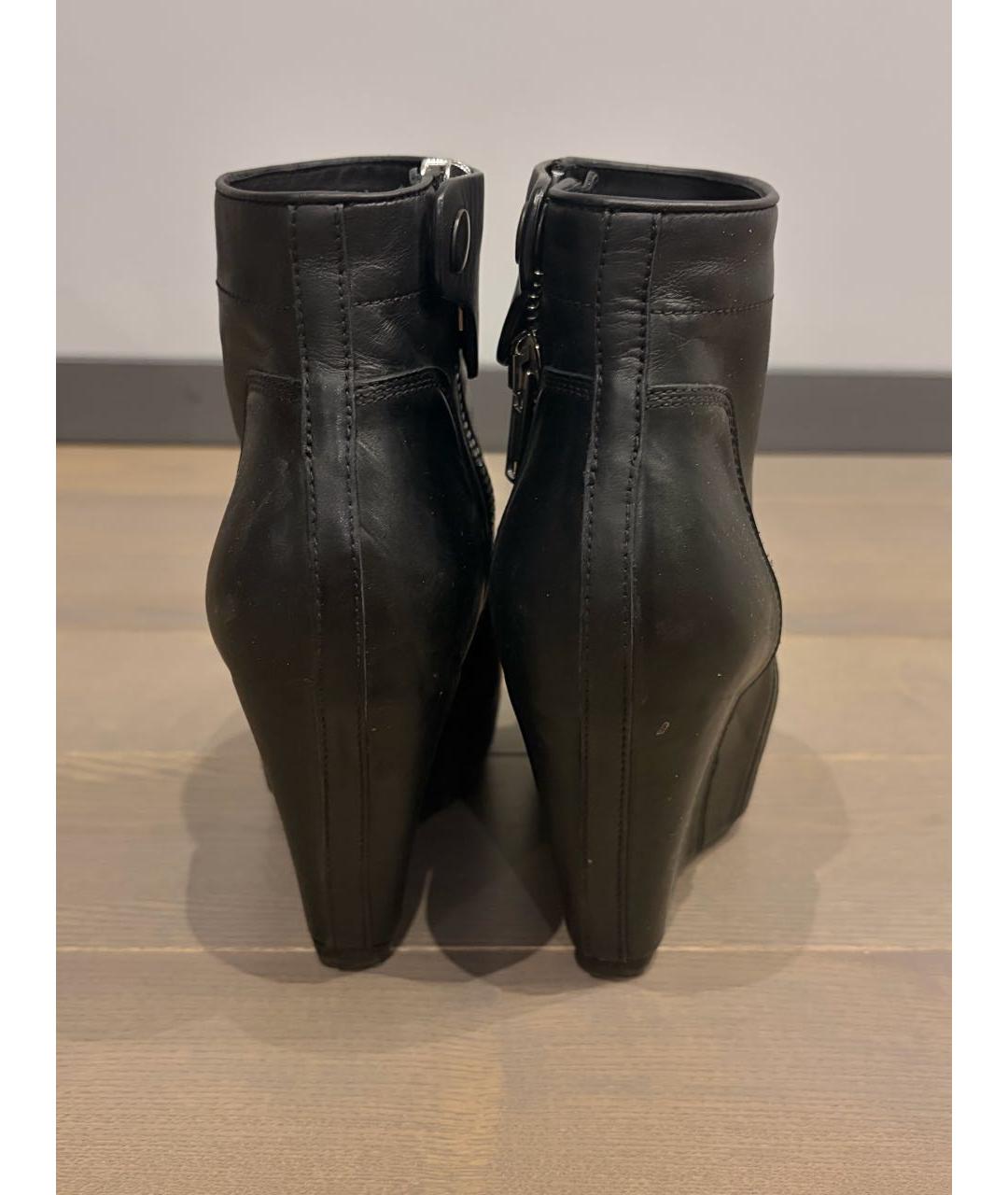 RICK OWENS Черные кожаные ботинки, фото 4