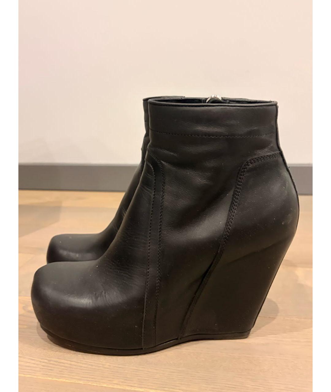 RICK OWENS Черные кожаные ботинки, фото 6