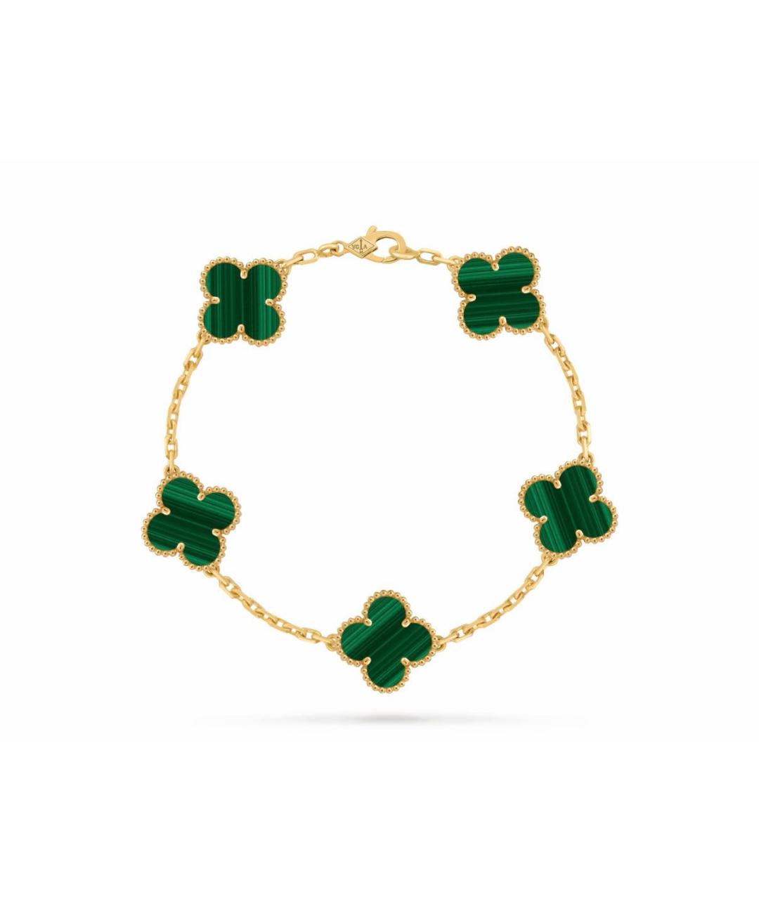 VAN CLEEF & ARPELS Зеленый браслет из желтого золота, фото 1