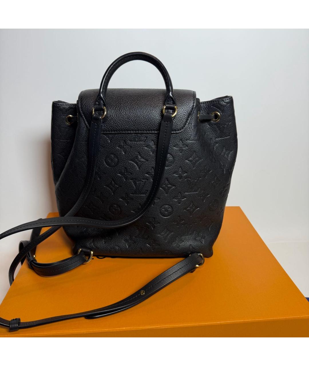 LOUIS VUITTON Черный кожаный рюкзак, фото 7