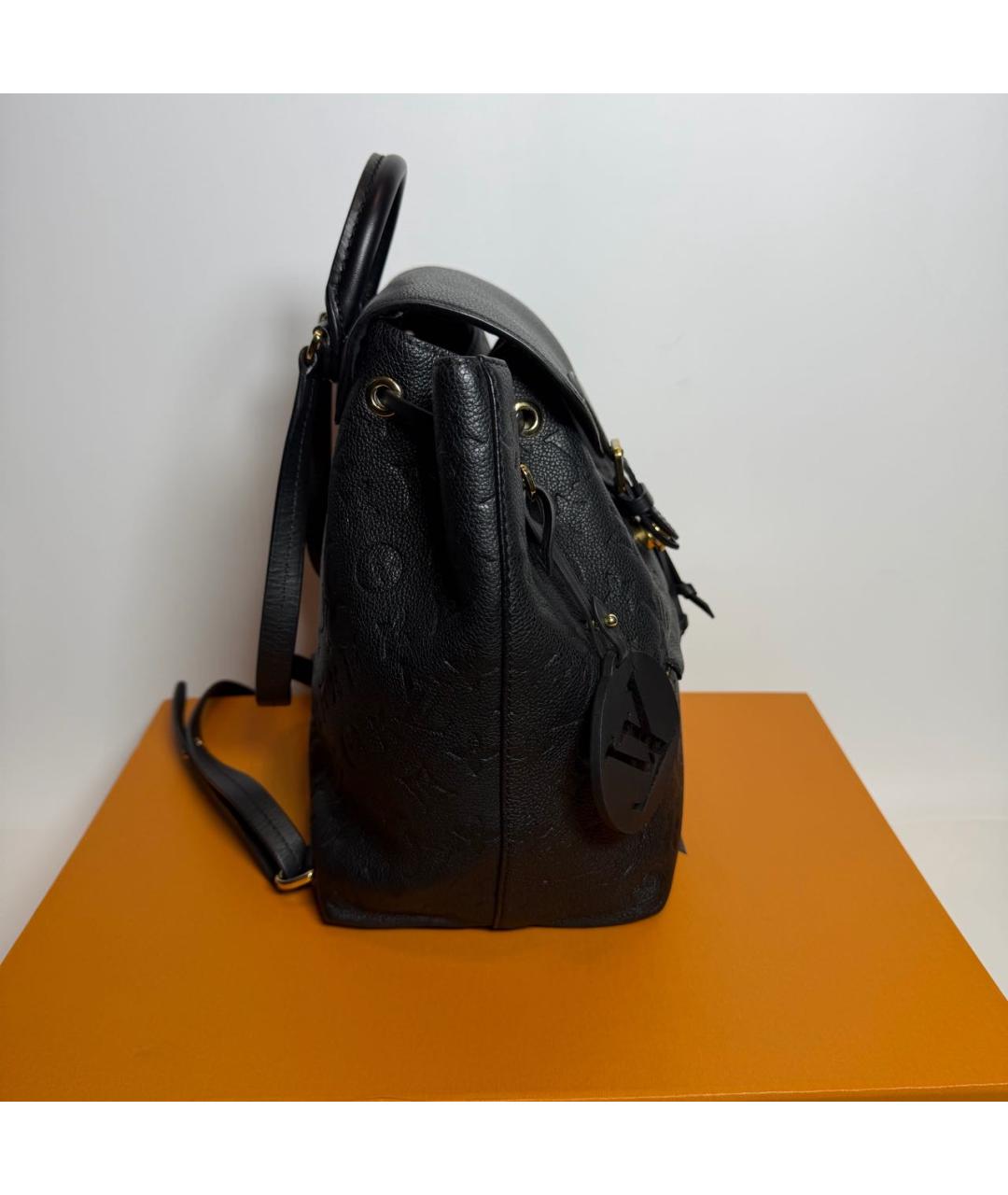 LOUIS VUITTON Черный кожаный рюкзак, фото 3