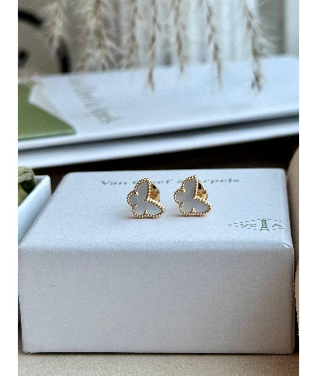 VAN CLEEF & ARPELS Белые серьги из желтого золота, фото 4