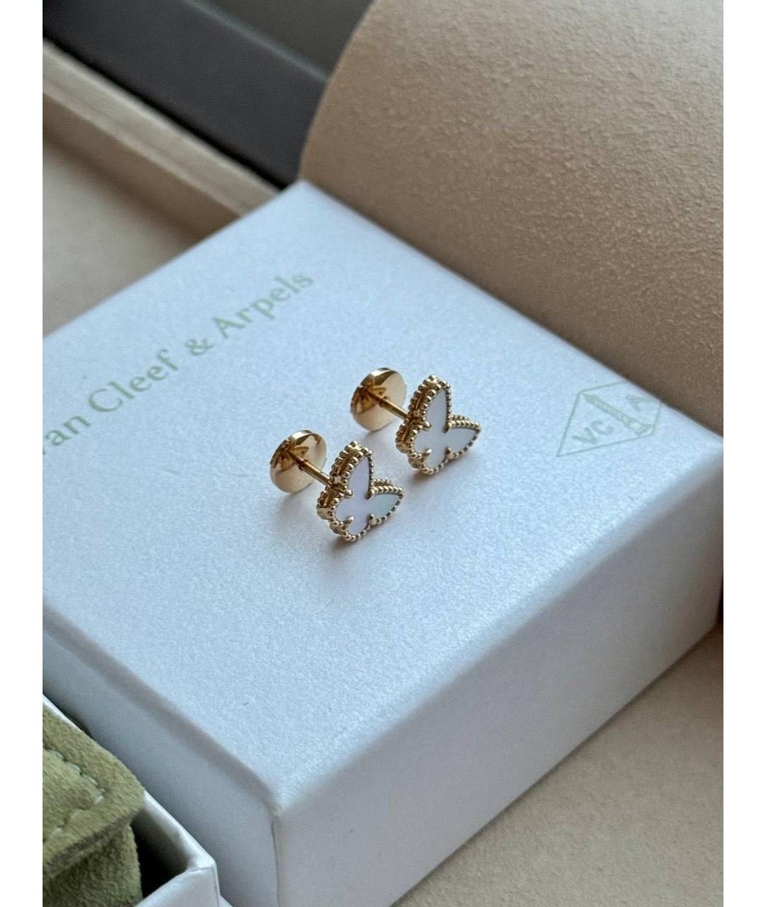 VAN CLEEF & ARPELS Белые серьги из желтого золота, фото 5