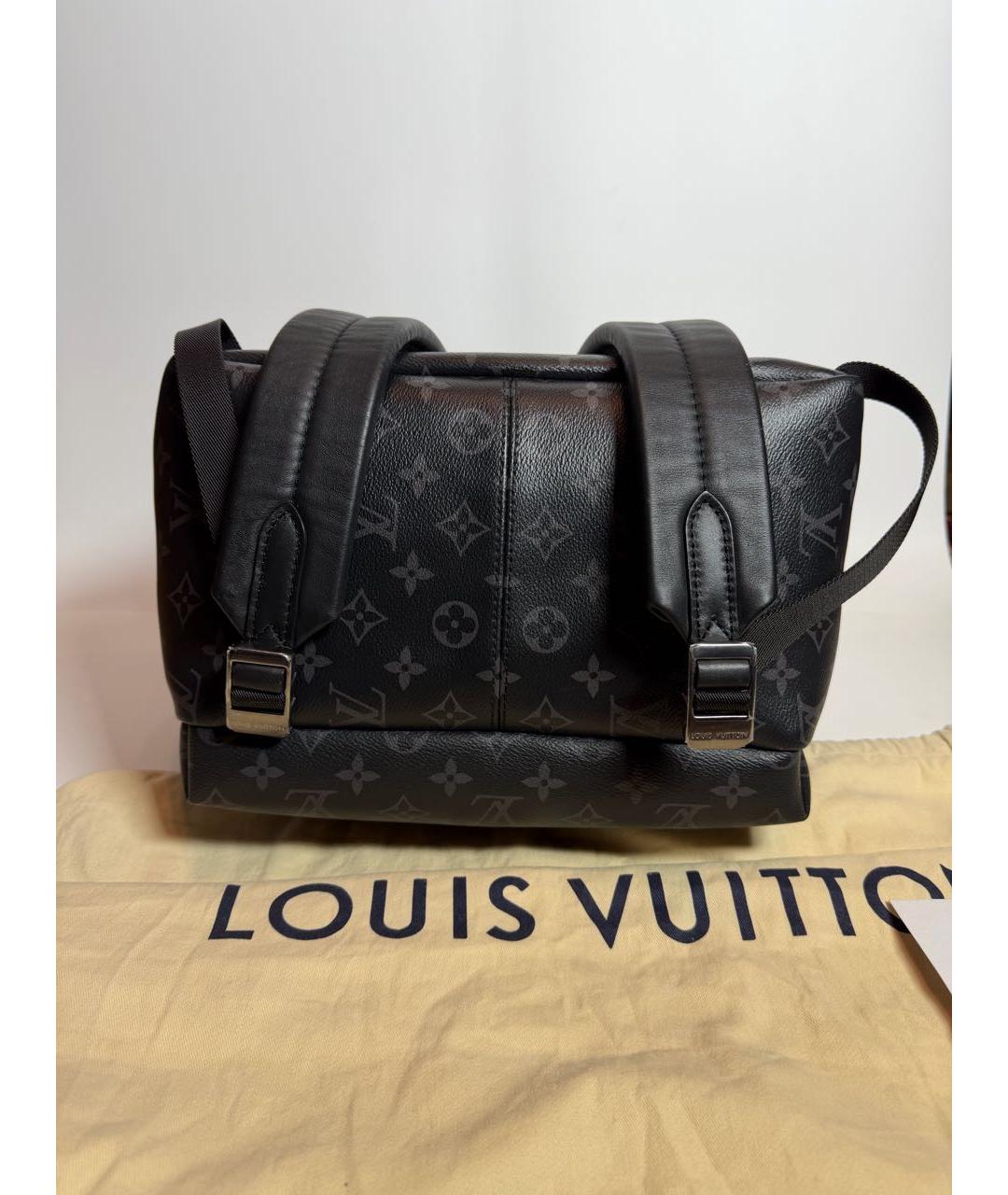 LOUIS VUITTON Черный кожаный рюкзак, фото 3
